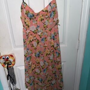 Forever 21 Blue and Pink Maxi Sundress